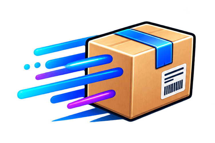 Parcel shipping fast icon