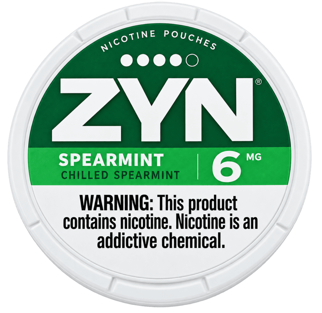 ZYN Spearmint 6 mg nicotine pouches tin