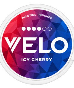 Velo Ice Cherry 12 mg nicotine pouches tin