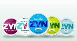 Top five ZYN nicotine pouch flavours in Canada: Black Cherry, Spearmint, Cool Mint, Citrus and Miami Mint cans