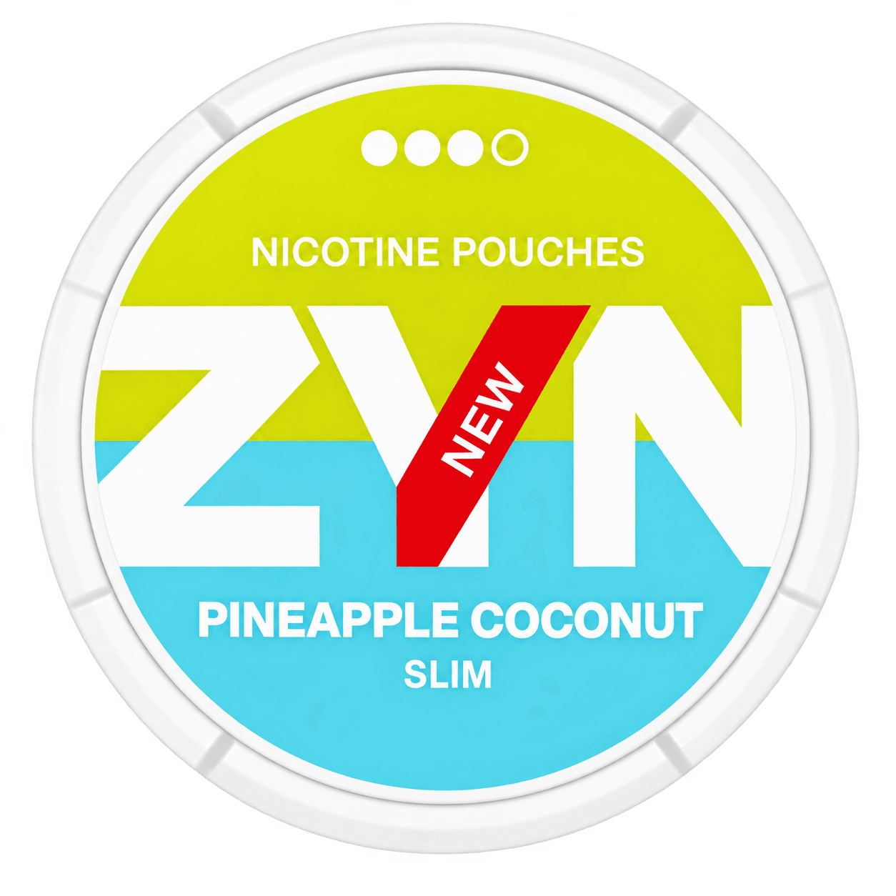 Zyn Pineapple Coconut 9 mg nicotine pouches tin